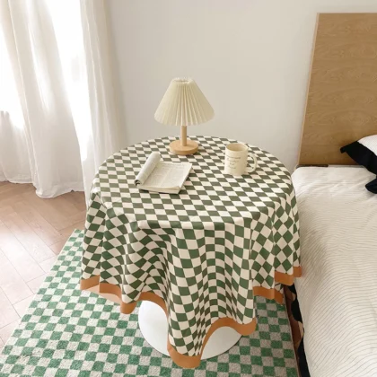 Checkerboard Plaid Tablecloth Vintage Dining Cafe