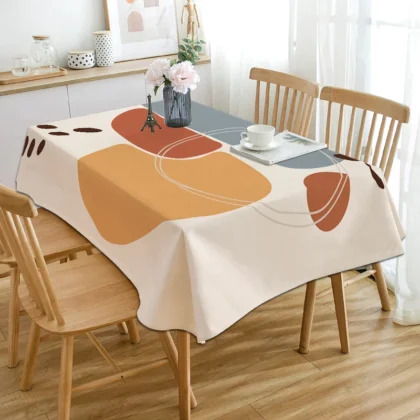 Nordic Style Abstract Tablecloth Oxford Cloth Waterproof