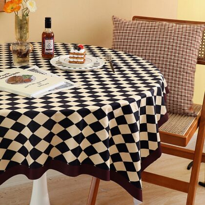 Checkerboard Plaid Tablecloth Light Luxury High-end